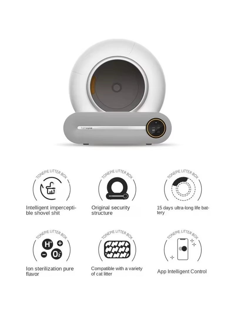 【English Version】 65L Automatic Smart Cat Litter Box Self Cleaning Fully Enclosed Cat Litter Box Pet Toilet Litter Tray