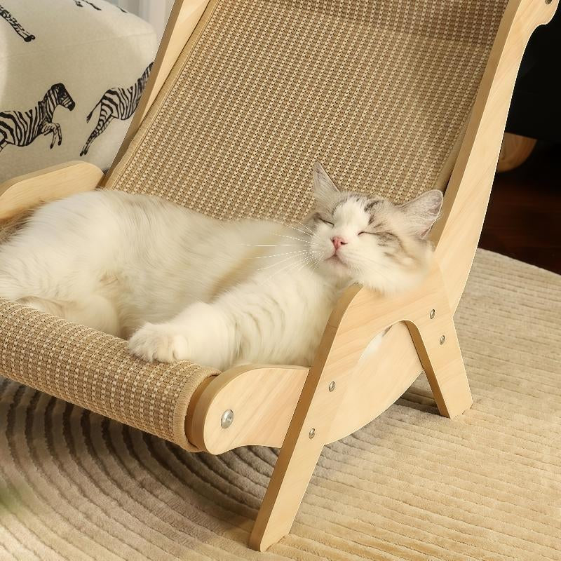 Multi-Functional Cat Scratching Board Rocker Bed, Natural Jute Material for Scratching and Relaxing, Indoor/Outdoor Pet Furniture 53X33X32 Cm