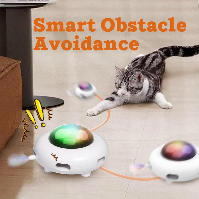 Interactive Cat Toys for Indoor Cats, Automatic Kitten Toys, Moving Feather Kicker, Fun Exercise & Hair Removal Toy, USB Rechargeable Cat Accessories Automatic Cat Toy Cat Toys Indoor Cats-Ufo