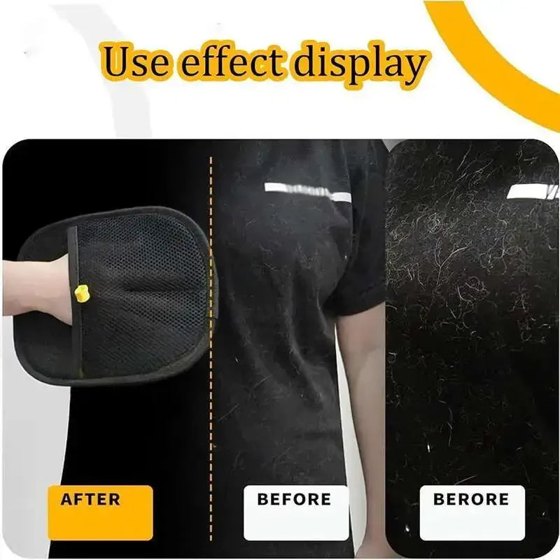 Pet Hair Removal Set Tool Reusable Static Removal Gloves Double-Sided Grooming Gloves Remove Dog Cat Fur Hair for Carpets Sofa