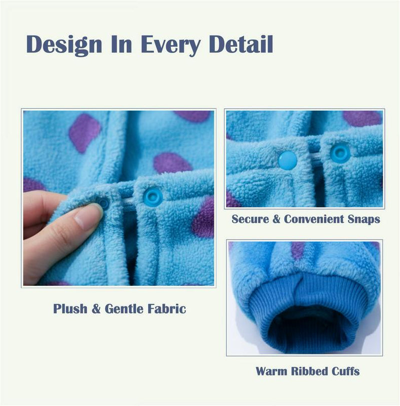 Dinosaur Flannel Pet Costume Soft Warm Four-Leg Jumpsuit for Dogs & Cats Cute Cosplay Outfit for Christmas New Year'S Party Button Closure Windproof Comfortable Green Fleece with 3D Spikes