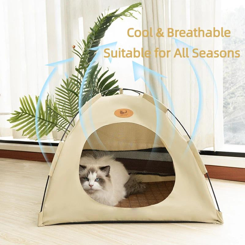 Foldable Pet Tent with Mat - Ideal for Outdoor Travel and Camping - Suitable for Cats and Dogs - Perfect Nest for Pets in All Seasons，Cozy Cat House Pet Nest