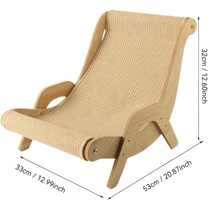 Multi-Functional Cat Scratching Board Rocker Bed, Natural Jute Material for Scratching and Relaxing, Indoor/Outdoor Pet Furniture 53X33X32 Cm