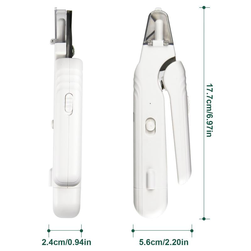 2-In-1 Dog Cat Nail Clipper, Dog Nail Trimmer for Grooming, Small & Large Dogs Cats, Professional Cat Dog Claw Care Pet Nail Clipper with Quick Sensor, Safety Guard Type-C Rechargeable, 2 LED Lights