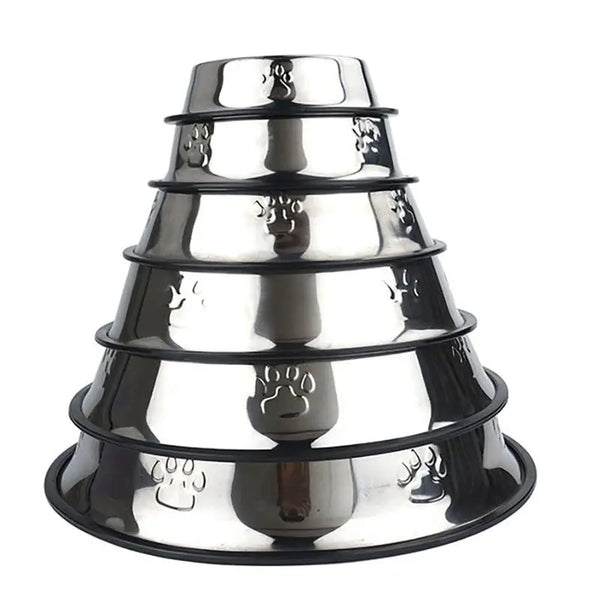 Paw Stainless Steel Pet Dog Bowl Feeder Skidproof Anti-Ant Shape Cat Dog Bowls Food Accessories Pet Supplies 6 Sizes